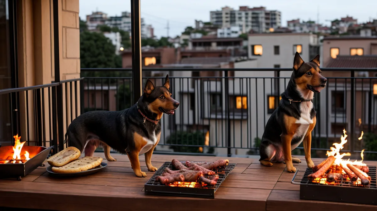 Chorizos artesanales recién hechos sobre la mesa de una cocina en Caballito, listos para el asado