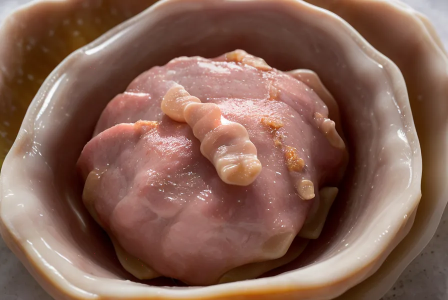 Tripa natural de cerdo hidratándose en agua antes de embutir chorizos parrilleros