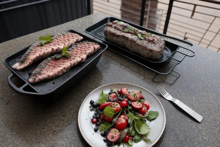 Celular mostrando un curso de cocina junto a una copa de vino en la parrilla del balcón
