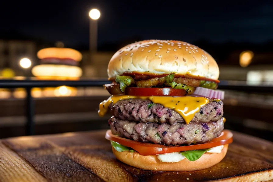 Hamburguesa casera a la parrilla con la costra dorada de la técnica 70/30
