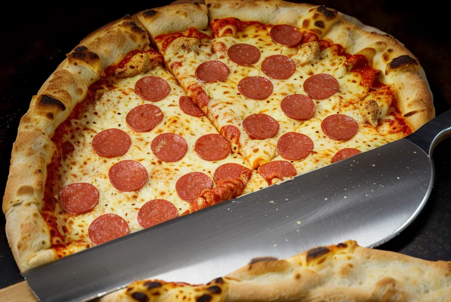 Corte de pizza mostrando masa crocante y miga aireada en un balcón de Caballito
