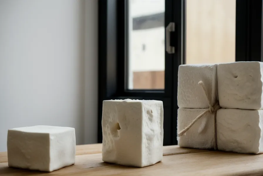 Bloque de tofu prensado con llave francesa, truco de asador antes de ir a la parrilla vegetariana