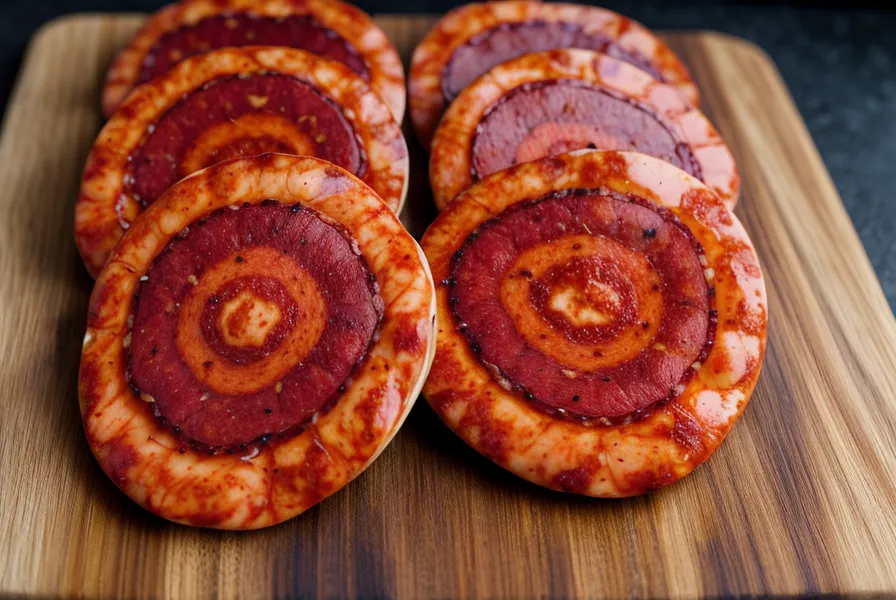 Chorizo parrillero cortado al medio mostrando el punto justo de cocción sin termómetro