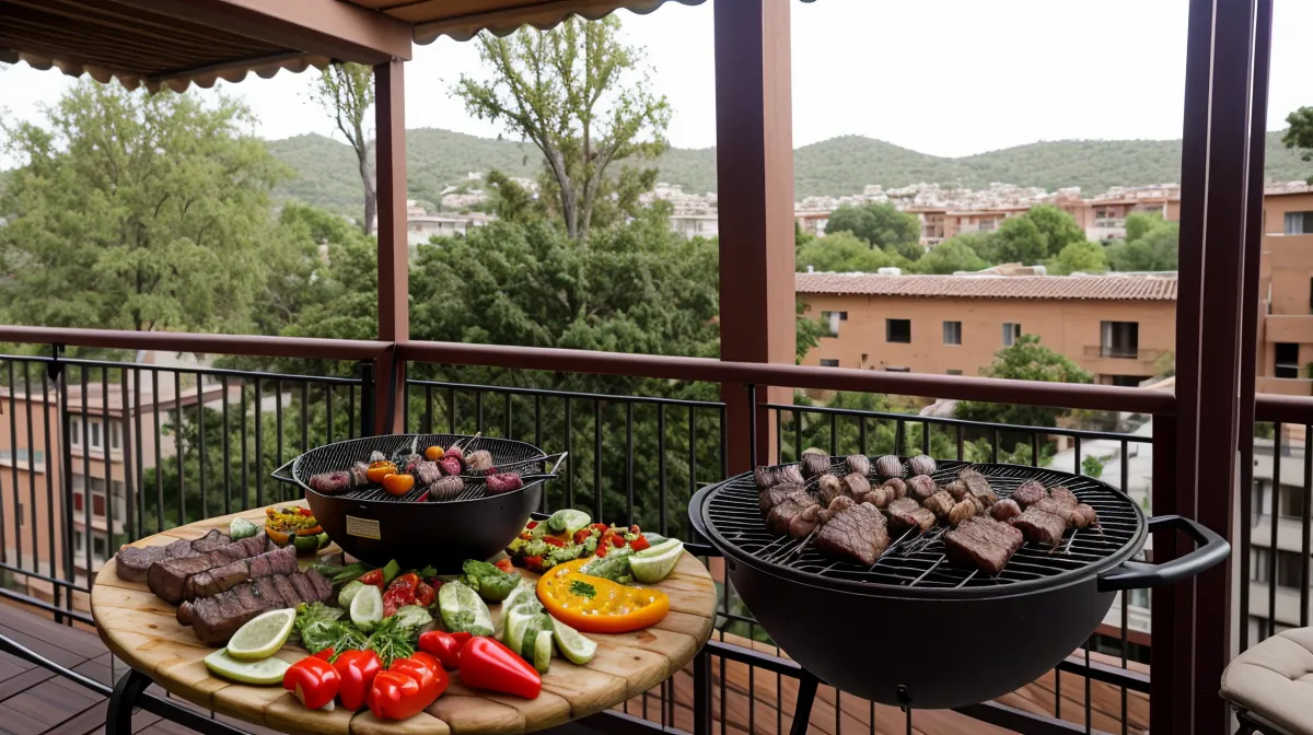 Opciones de asado vegano a la parrilla para invitados que no comen carne, vegetales dorándose sobre la brasa