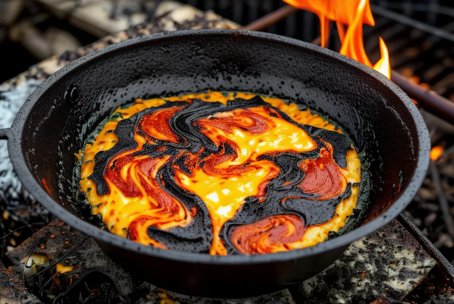 provoleta vegetal derretida escurriéndose entre los fierros de la parrilla por exceso de calor