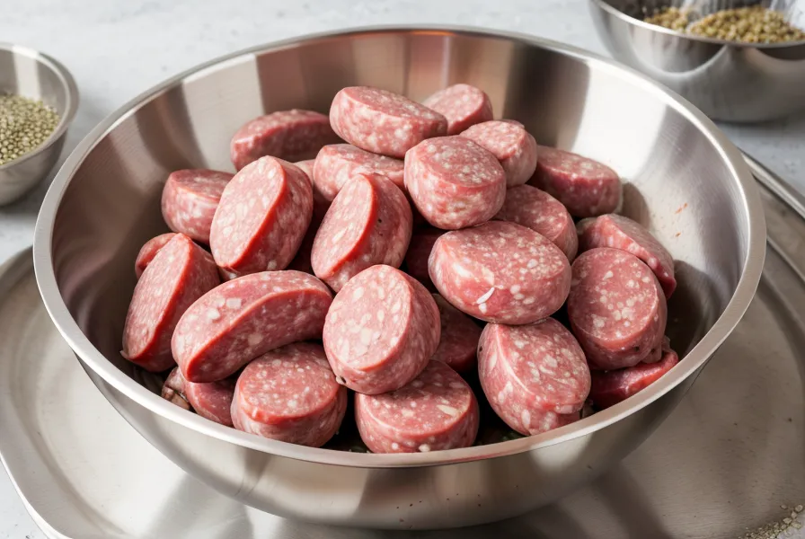 Carne y grasa picadas a cuchillo para chorizo artesanal, técnica de parrilla casera