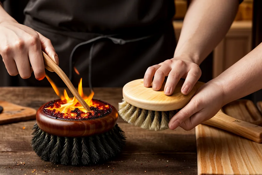 Glaseado de reducción aplicado a la tira de asado en los últimos minutos de cocción